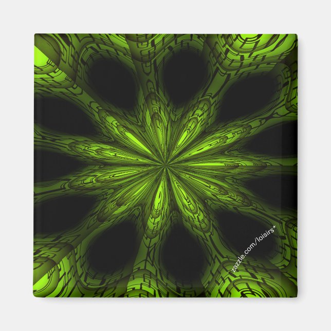 Green 2 Inch Square Magnet (Front)