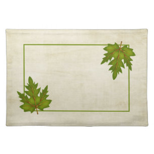 Green 2 Leaf Fall Season Themed Placemat