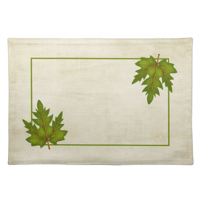 Green 2 Leaf Fall Season Themed Placemat (Front)