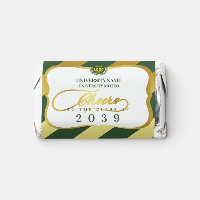 Green 2 School College University Graduation Day Hershey's Miniatures (Front)