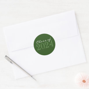 Green 2 Toned Graduation Envelope Seal Stickers
