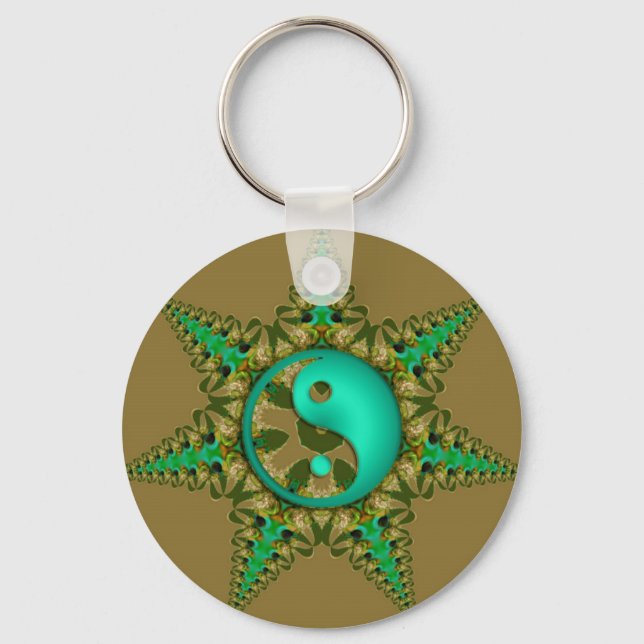 Green 2 YinYang Keychain (Front)