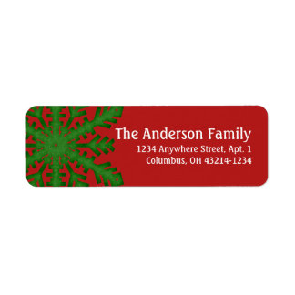 Green 2b Snowflake :: Return Address Labels