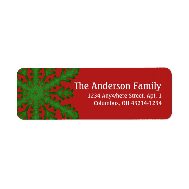 Green 2b Snowflake :: Return Address Labels (Front)