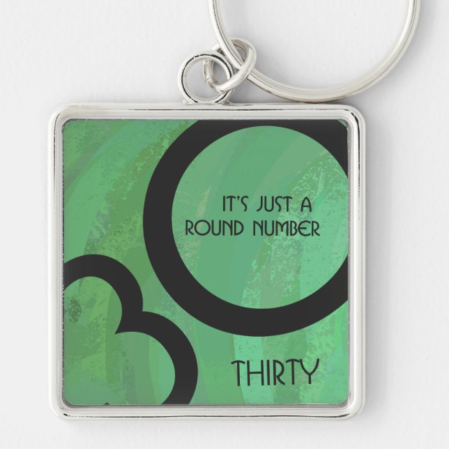 Green 30 Decade Birthday Keychain (Front)