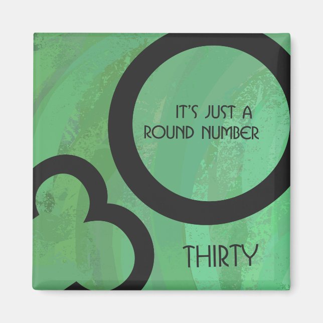 Green 30 Decade Birthday Magnet (Front)