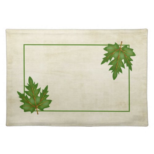 Green 3 Leaf Fall Season Themed Placemat