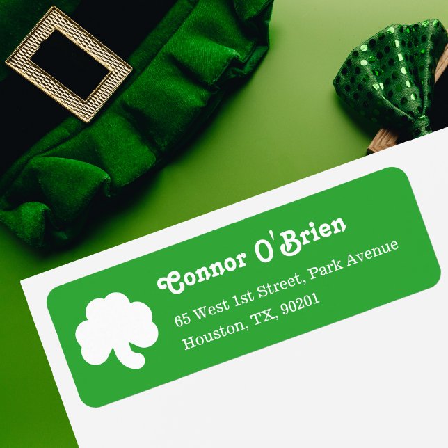 Green 3 Leaf Shamrock Clover Irish St Patricks Day Label (Green 3 Leaf Shamrock Clover Irish St Patricks Day Label)