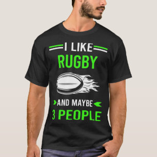 Green 3 People Rugby T-Shirt