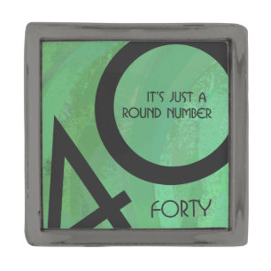 Green 40 Decade Birthday Gunmetal Finish Lapel Pin