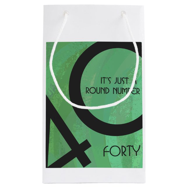 Green 40 Decade Birthday Small Gift Bag (Back)