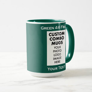 Green 4:6 Portrait Frame 2 x Photo Custom Combo Mug