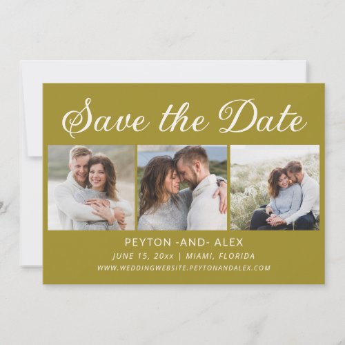 Green 4_Photo 2 Sided Wedding Save Date  Save The Date