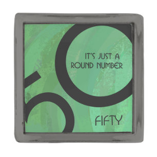 Green 50 Decade Birthday Gunmetal Finish Lapel Pin