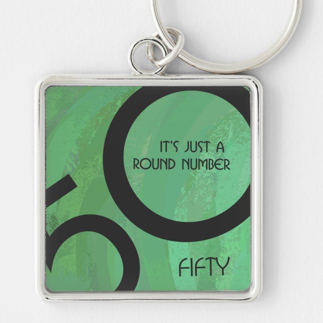 Green 50 Decade Birthday Keychain (Front)