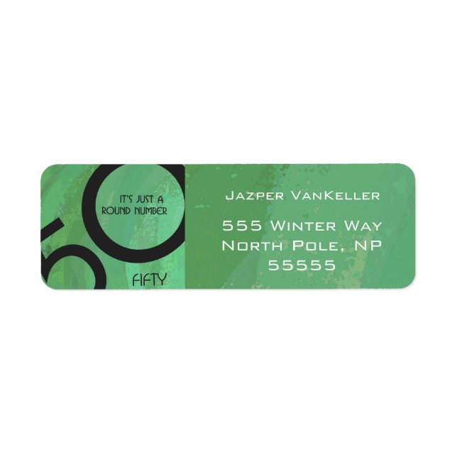 Green 50 Decade Birthday Label (Front)