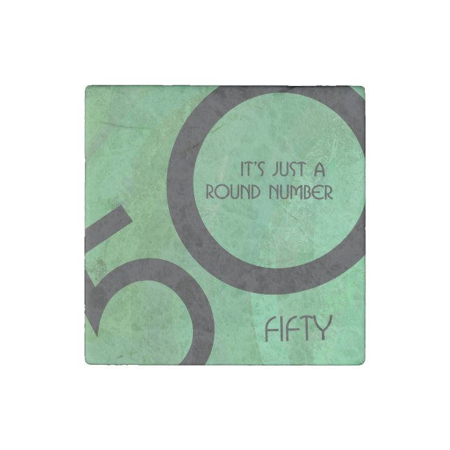 Green 50 Decade Birthday Stone Magnet (Front)