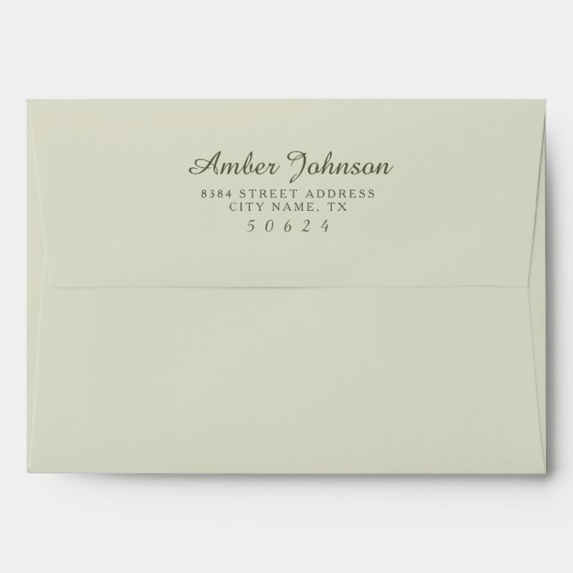 Green 5 x 7 Pre-Addressed Envelopes (Back (Top Flap))