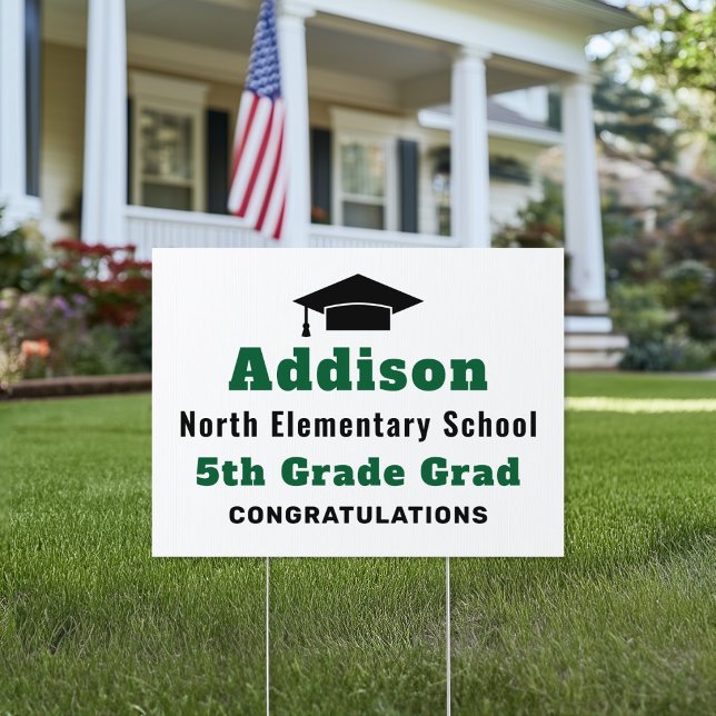 Green 5th Grade Grad Congratulations Sign (Creator Uploaded)