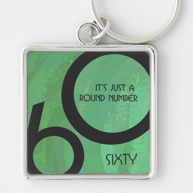 Green 60 Decade Birthday Keychain (Front)