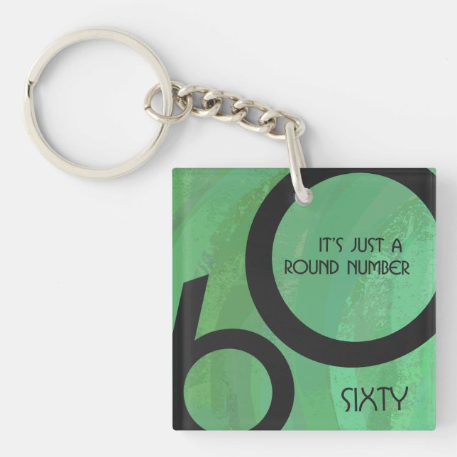 Green 60 Decade Birthday Keychain (Front)