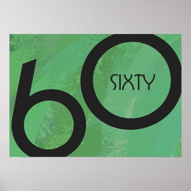 Green 60 Decade Birthday Poster (Front)
