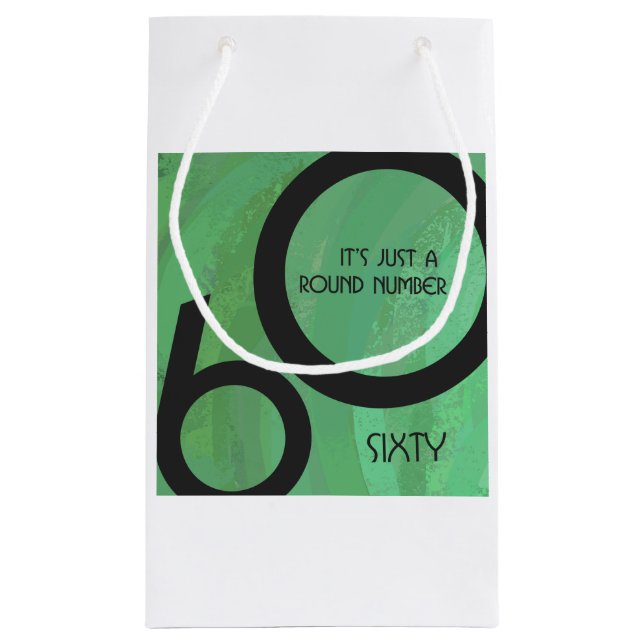 Green 60 Decade Birthday Small Gift Bag (Back)
