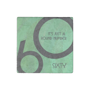Green 60 Decade Birthday Stone Magnet