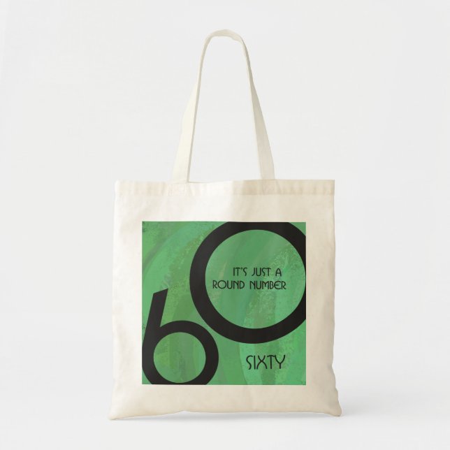Green 60 Decade Birthday Tote Bag (Front)