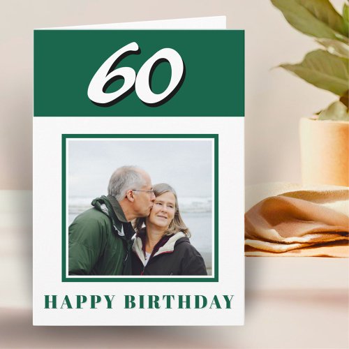 Green 60th Birthday Custom Photo Personalized