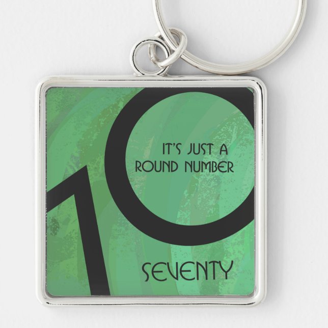 Green 70 Decade Birthday Keychain (Front)