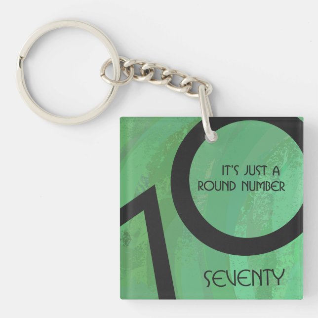 Green 70 Decade Birthday Keychain (Front)