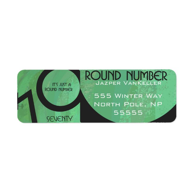 Green 70 Decade Birthday Label (Front)