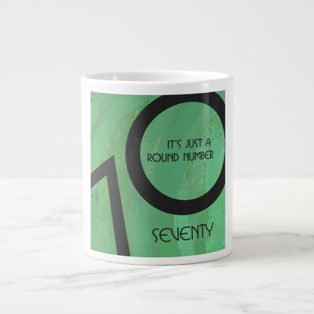Green 70 Decade Birthday Large Coffee Mug (Front)