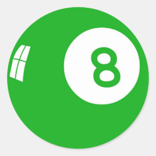 Green 8 Ball! Classic Round Sticker