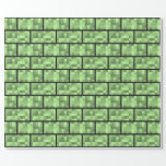 [ Thumbnail: Green 8-Bit Video Game Style Bricks Pattern Wrapping Paper ]