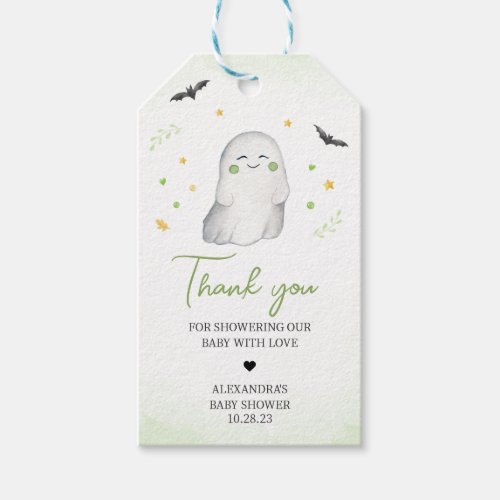 Green A Little Boo Baby Shower Favor Tags