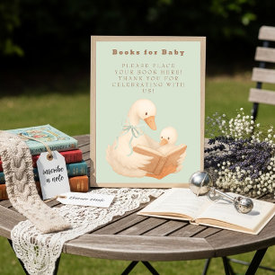 Green A Silly Goose Books for Baby Sign Invitation