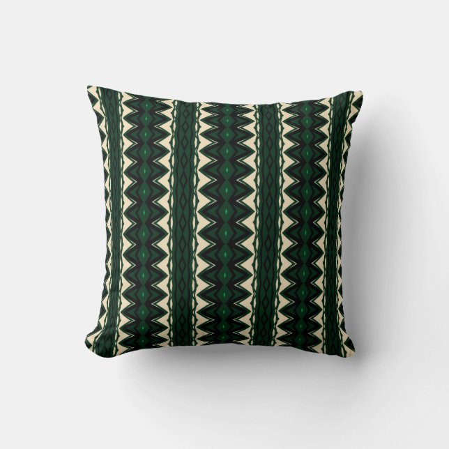Green abstract africa throw pillow (Front)
