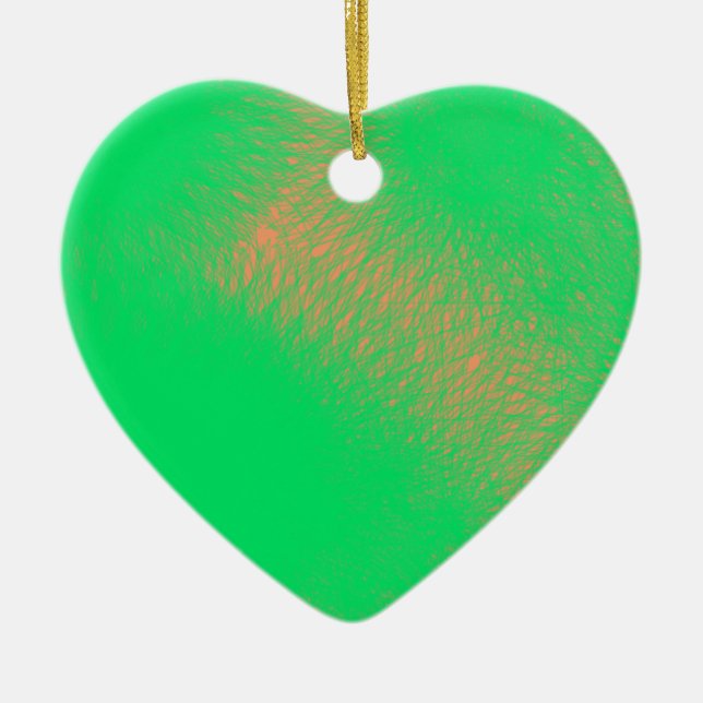 green abstract art ceramic ornament (Front)