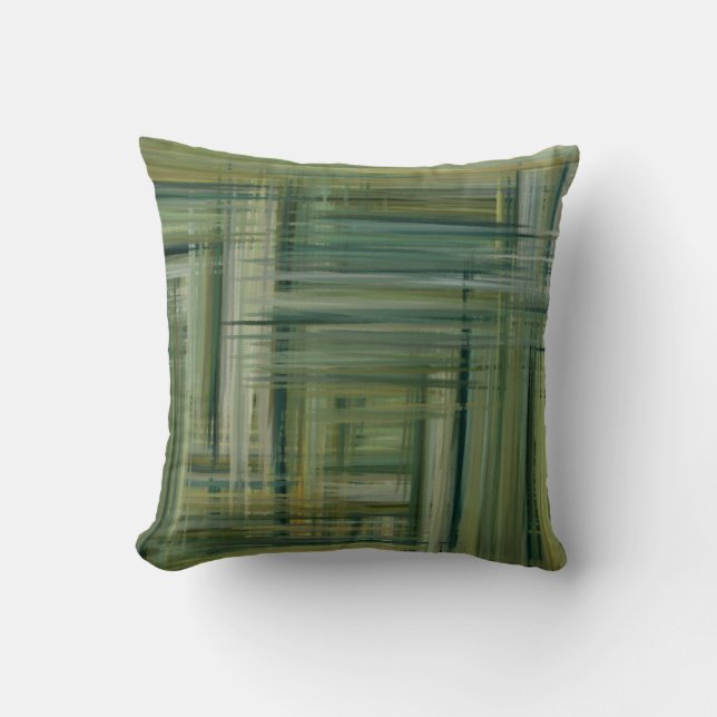 Green Abstract Art Painting 2 Throw Pillow (Front)