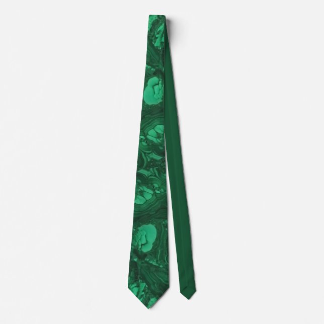 Green Abstract Bright Swirled Gemstone Neck Tie (Front)