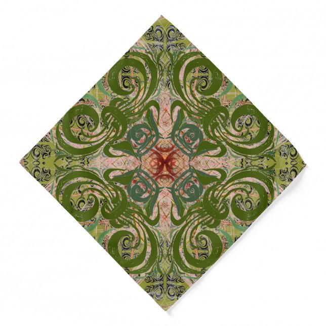 Green Abstract by Alexandra Cook Bandana (Front)