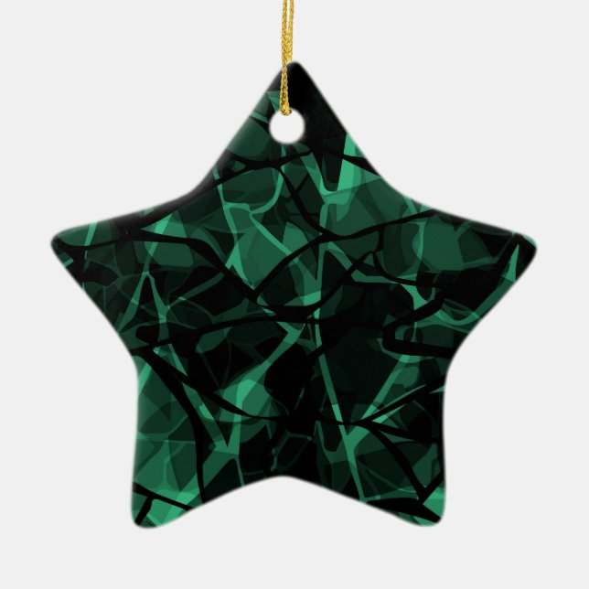 green abstract ceramic ornament (Front)