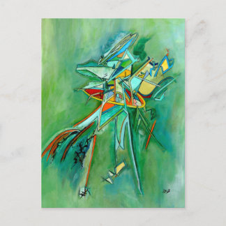 Green Abstract Colorful Fine Art Cards