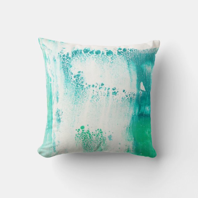 Green Abstract Detail Throw Pillow (Front)