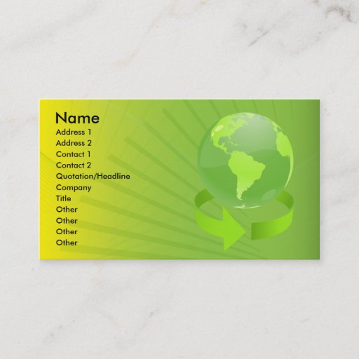 Customizable GREEN ABSTRACT EARTH DESIGN BUSINESS CARD TEMPLATE