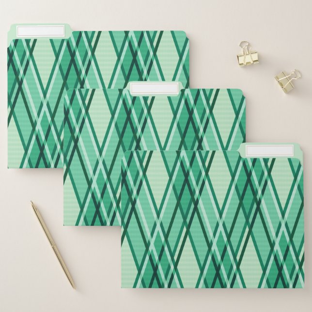 Green Abstract File Folder (Set)