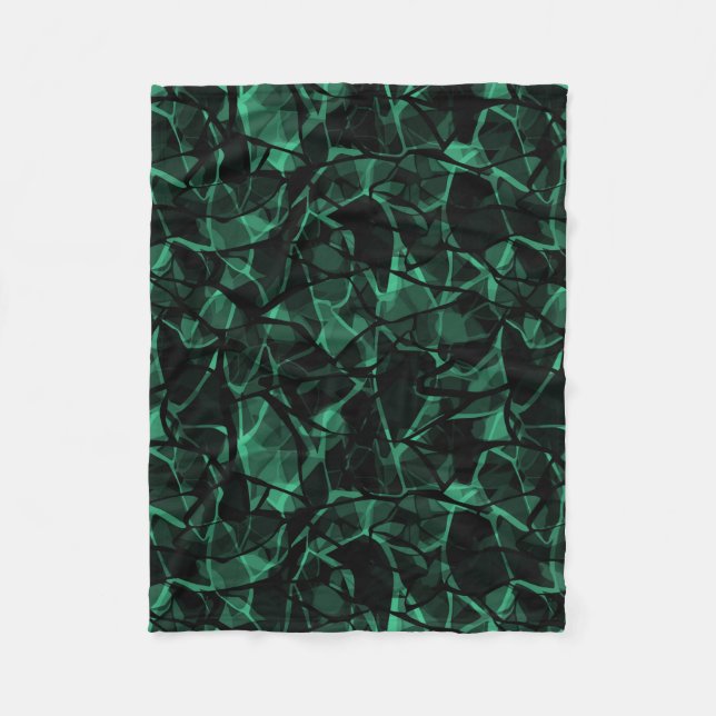 green abstract fleece blanket (Front)