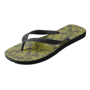 green abstract flip flops